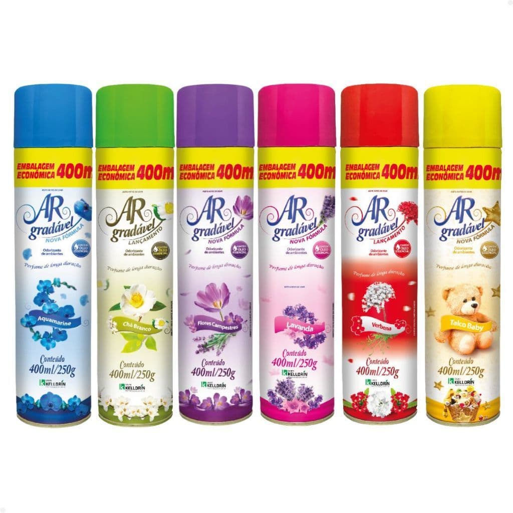 Odorizador De Ambientes Ar Gradável 400ml Spray Aromatizador Perfume Suave E Frescor Prolongado