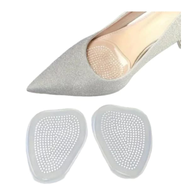 2 Pares Palmilha em Gel Silicone Antiderrapante Anatômica Apoio Pé para Salto Alto Sapato Ortopedica Fascite Plantar