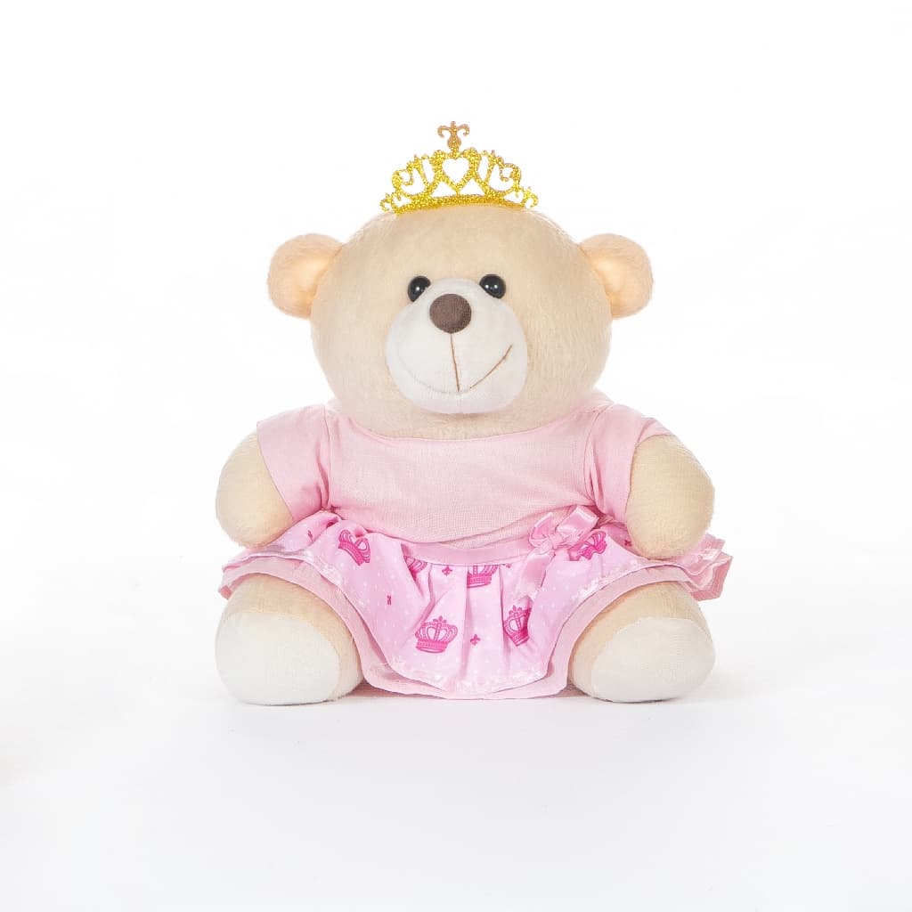 Urso de pelúcia princesa realeza bebê menina