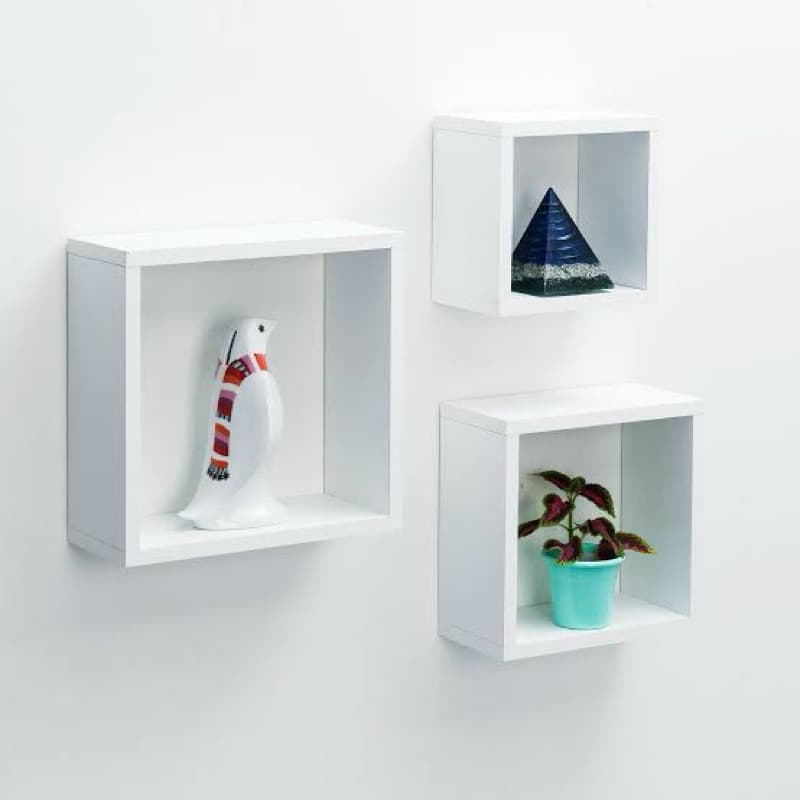 Nicho retangular na cor branco, uma unidade, para organização e decoração, para banheiro, quarto, sala, cozinha.