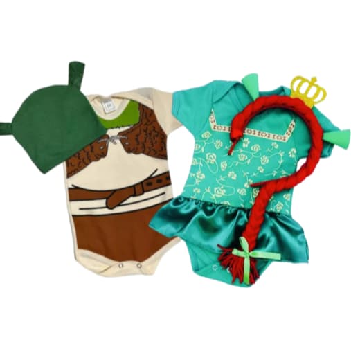 Body Bebê Fiona E Shrek Mesversário Temático