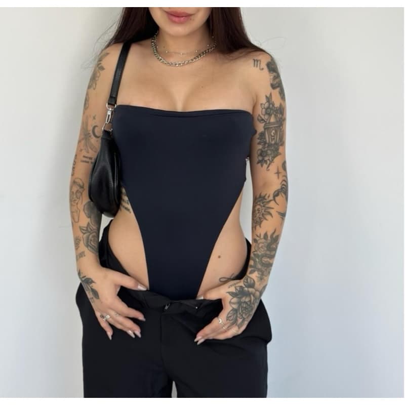 Body Feminino Tomara Que Caia Sem Bojo Suplex Cavado Cintura Asa Delta Elegante Festa Evento Chic