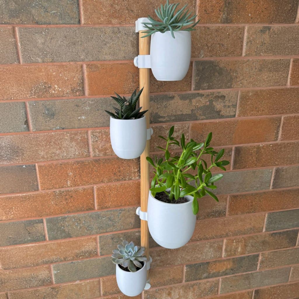 🪴 Kit de vasos de parede em trilho para plantas naturais e artificiais.