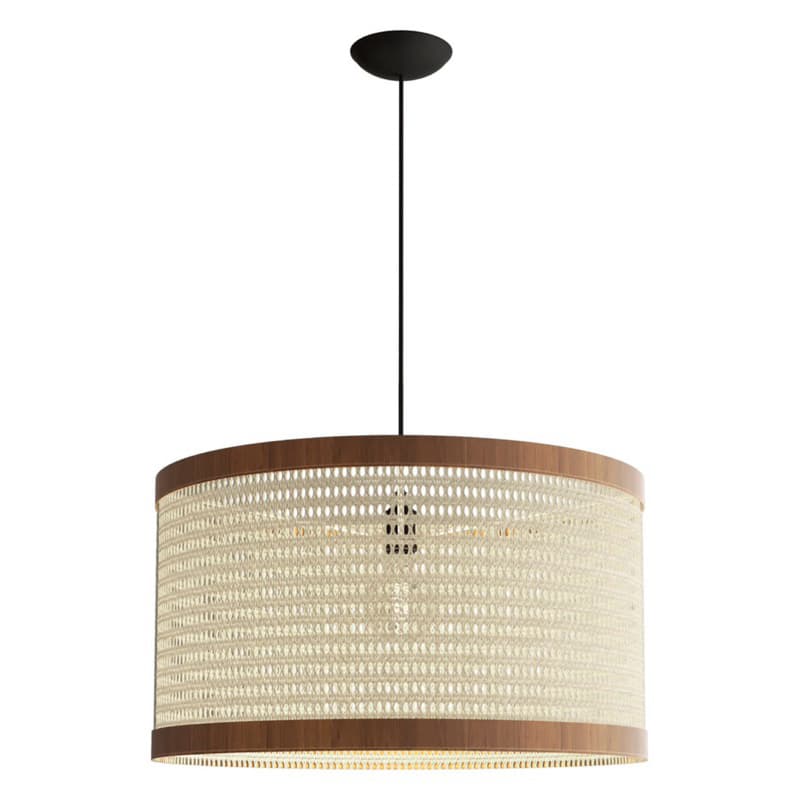Lustre Pendente Redondo Sala Quarto Aramado Tela Decoração