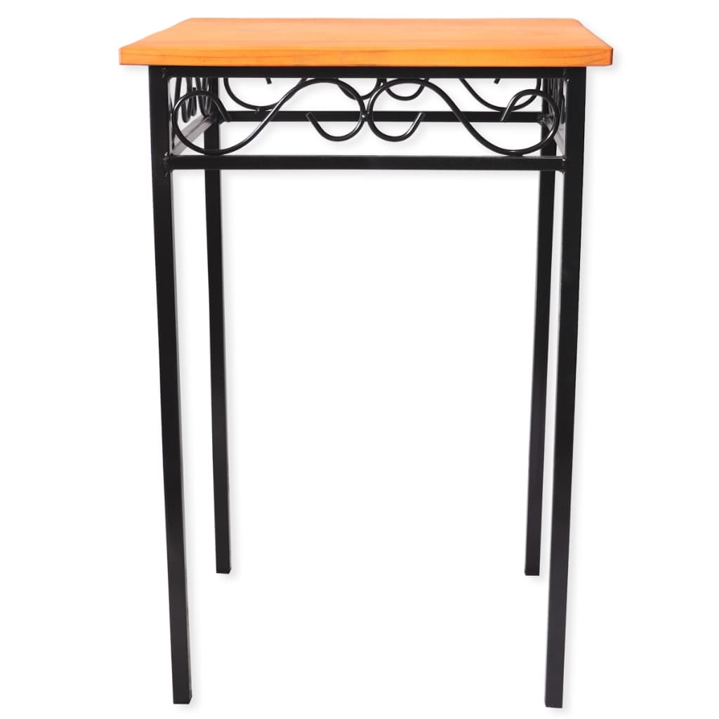 Mesa Mesinha de Centro Quadrada 50x50 Rustica Ferro e Madeira