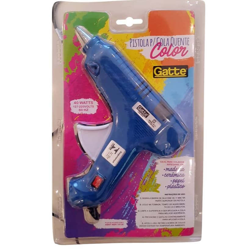 Pistola Cola Quente Azul Grande 40 Watts Bivolt - Gatte