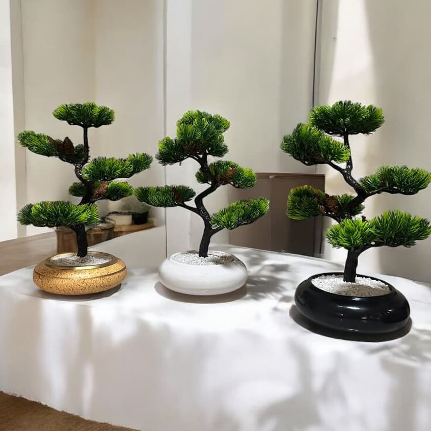 Arvore Bonsai completo realista vaso de cerâmica