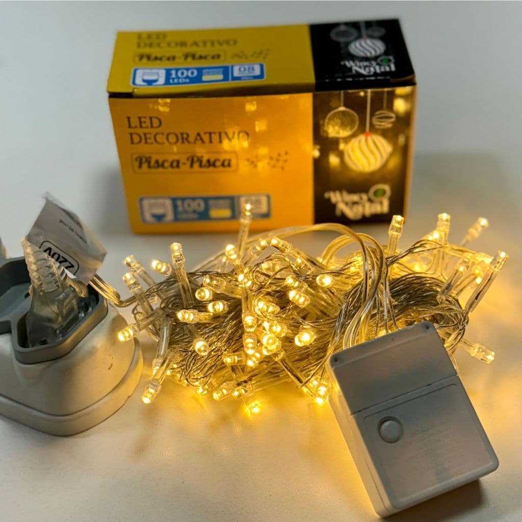 Pisca Pisca Natal 100 LEDS 9M Branco Quente 220V