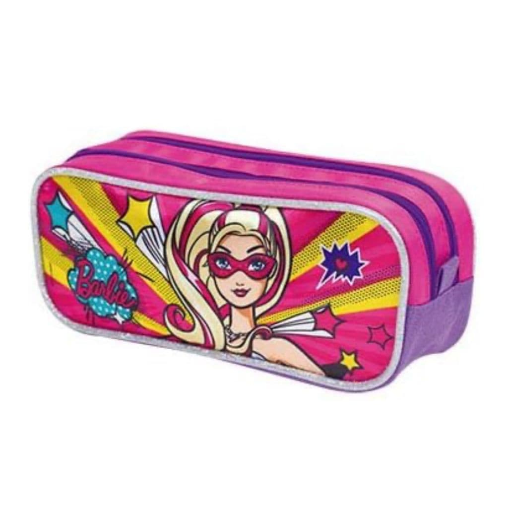 Estojo Duplo Barbie Super Princesa Rosa Original Escolar Sestini