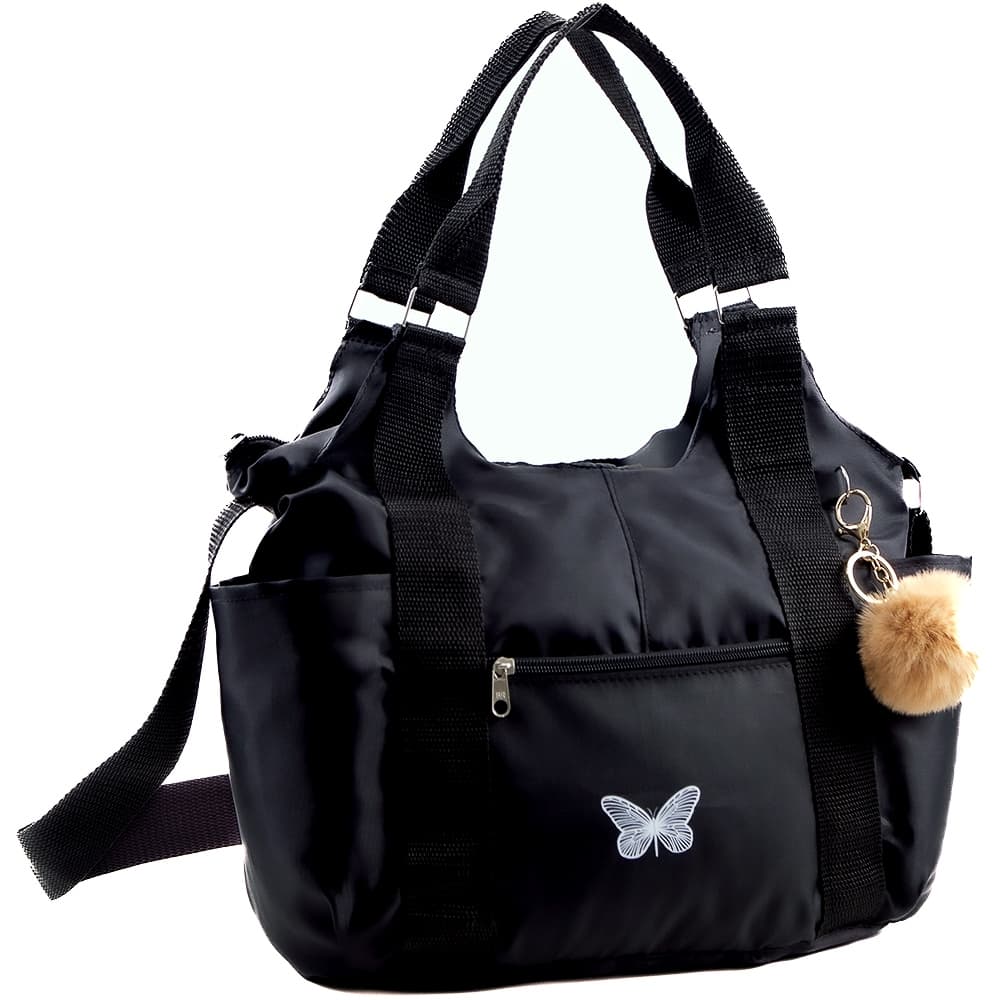 Bolsa Nylon Feminina Borboleta Renovação Superação Liberdade alças transversal ajustável e ombro lateral moda casual bag