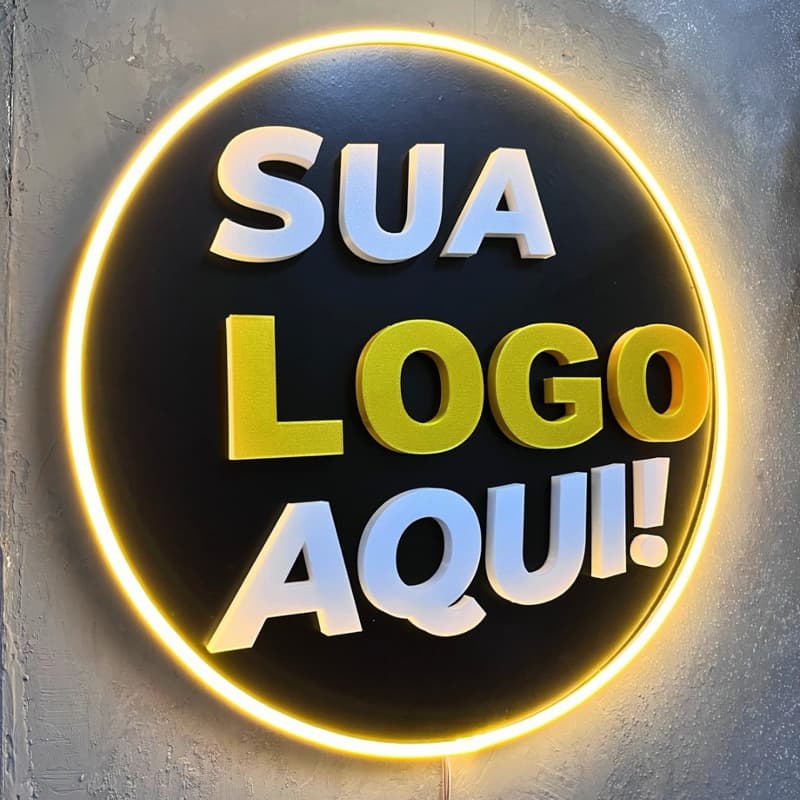 Placa Personalizada Led Neon com a sua Logo Marca letras em 3D