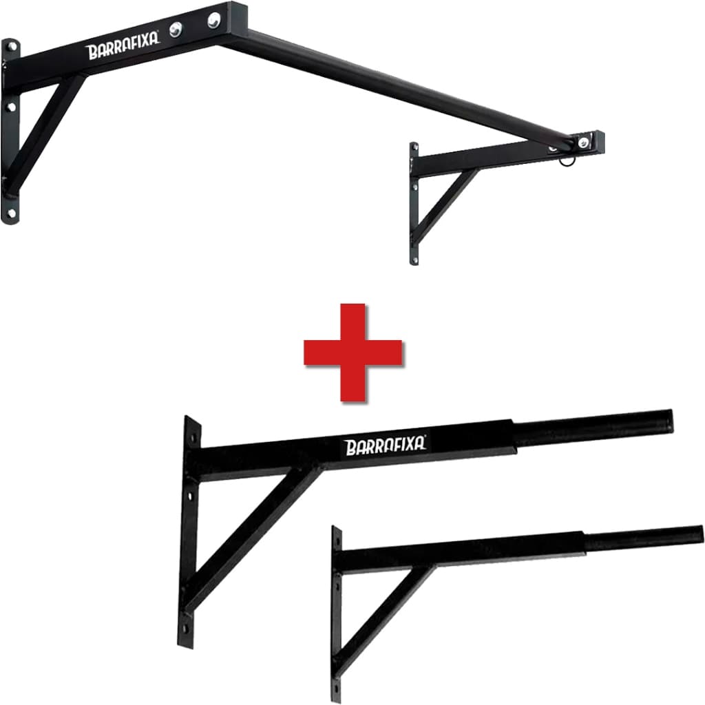 Barra Fixa Pull-up Para Musculação + Paralela Dip De Parede