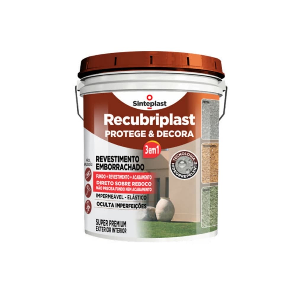 Revestimento Emborrachado Efeito Pedras Naturais 5kg Marmore Granilite Impermeavel Protege e Decora