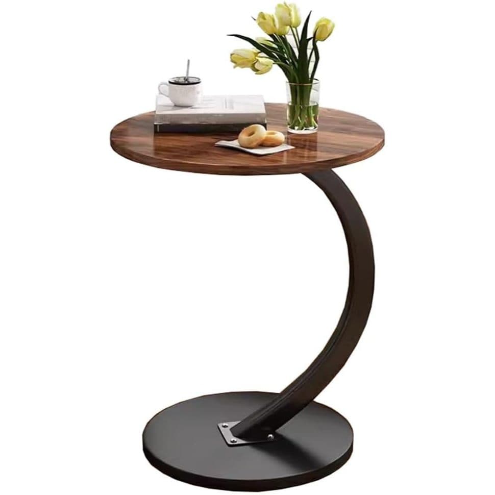 Mesa Decorativa Lateral Canto Redonda Apoio Sofá Cama Multiuso