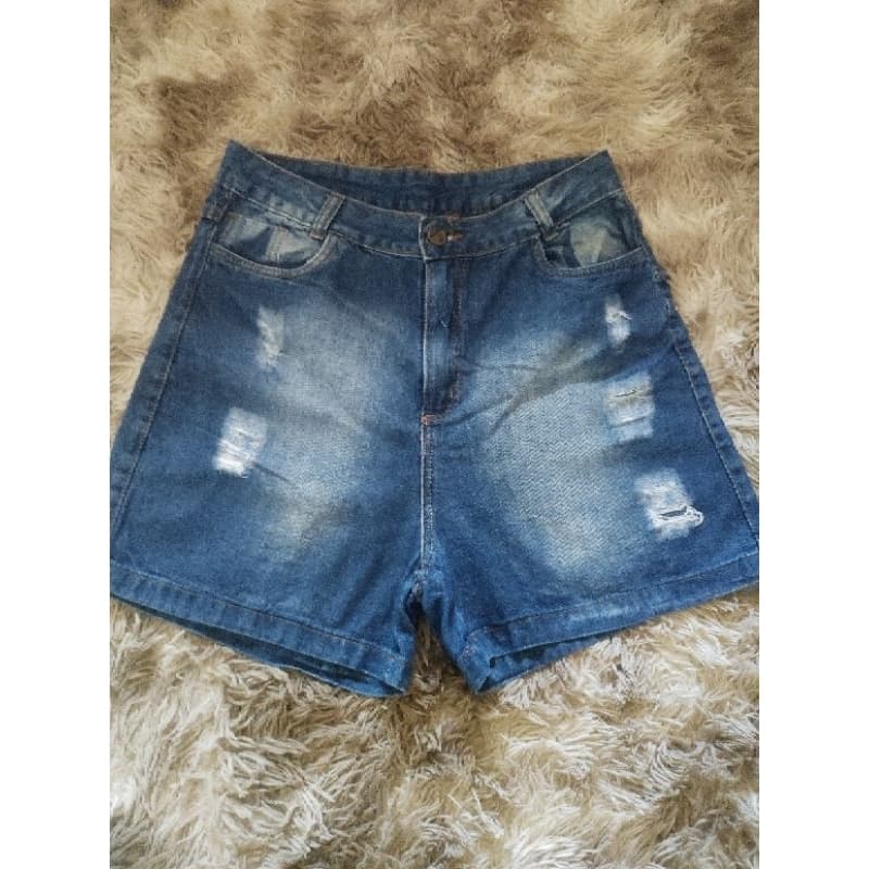 short jeans feminino bermuda jeans com bolsos 40