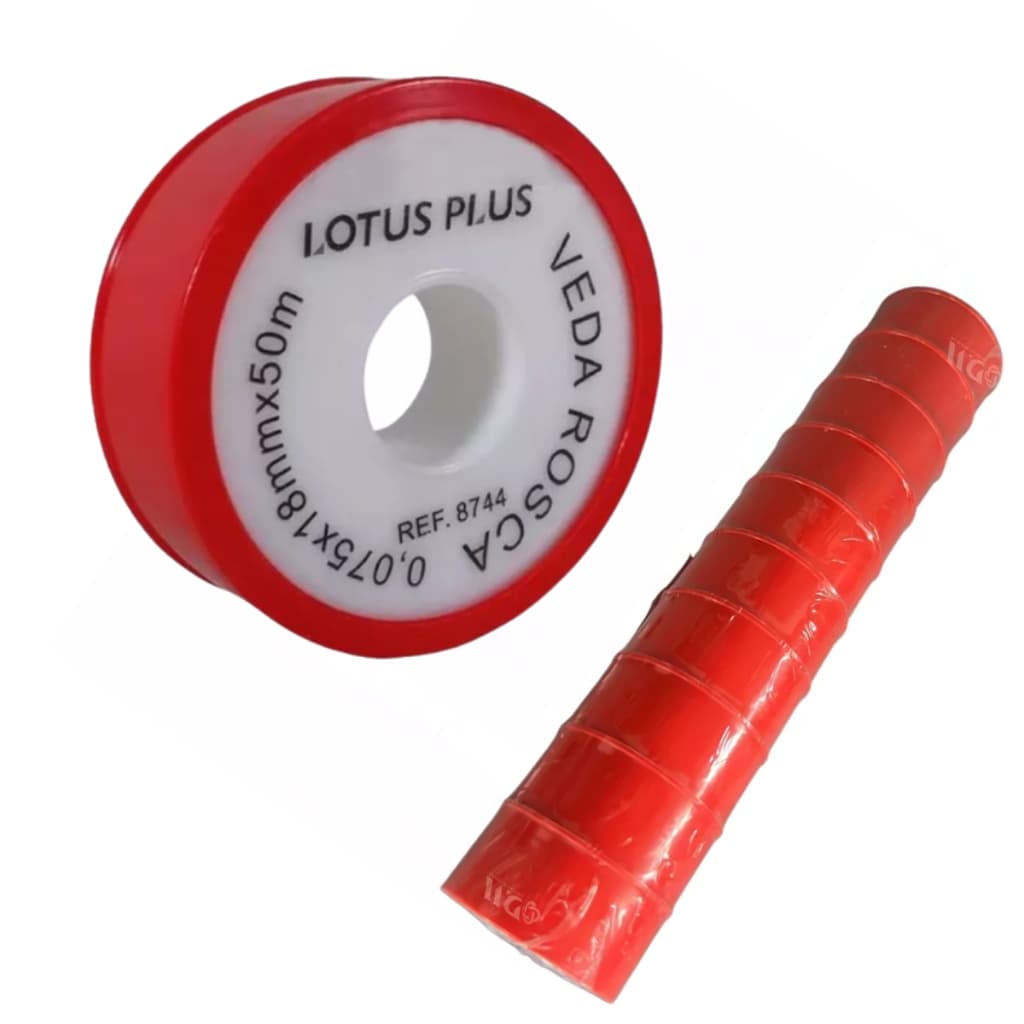 Kit 10 Fita Veda Rosca 18mm X 50m Teflon Premium Execelente para vedação hidráulicas.