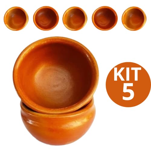 Lindas Cumbuca De Barro Panelinhas Ceramica Para Servir 250ml KIT COM 5 UNIDADES
