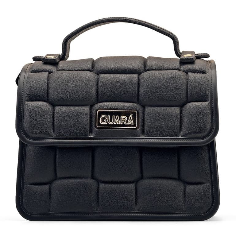 Bolsa Feminina Preta Guará De Ombro Na Moda Lançamento