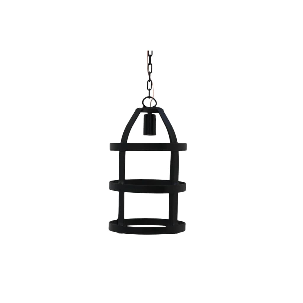 lustre Luminária de teto pendente 1 lâmpada Em Ferro medieval Rústica preto
