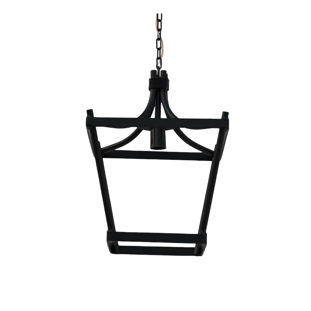 lustre Luminária de teto pendente 1 lâmpada Em Ferro medieval Rústica preto