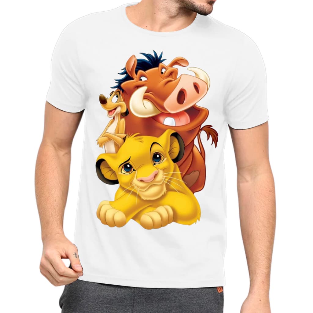 Camiseta Camisa Hakuna Matata Timão e pumba Rei cores T-shirt Envio Rapido