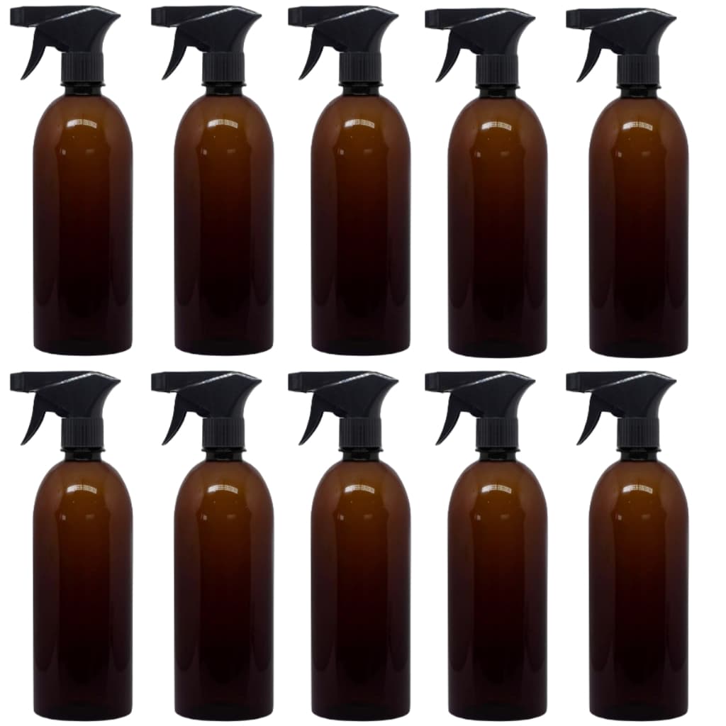 Frasco Pet Âmbar 500ml Com Spray Borrifador Pulverizador