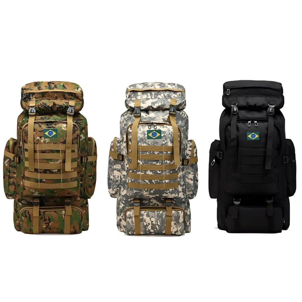 Mochila Militar Camping (209105) Trilhas Viagem Impermeável 70L