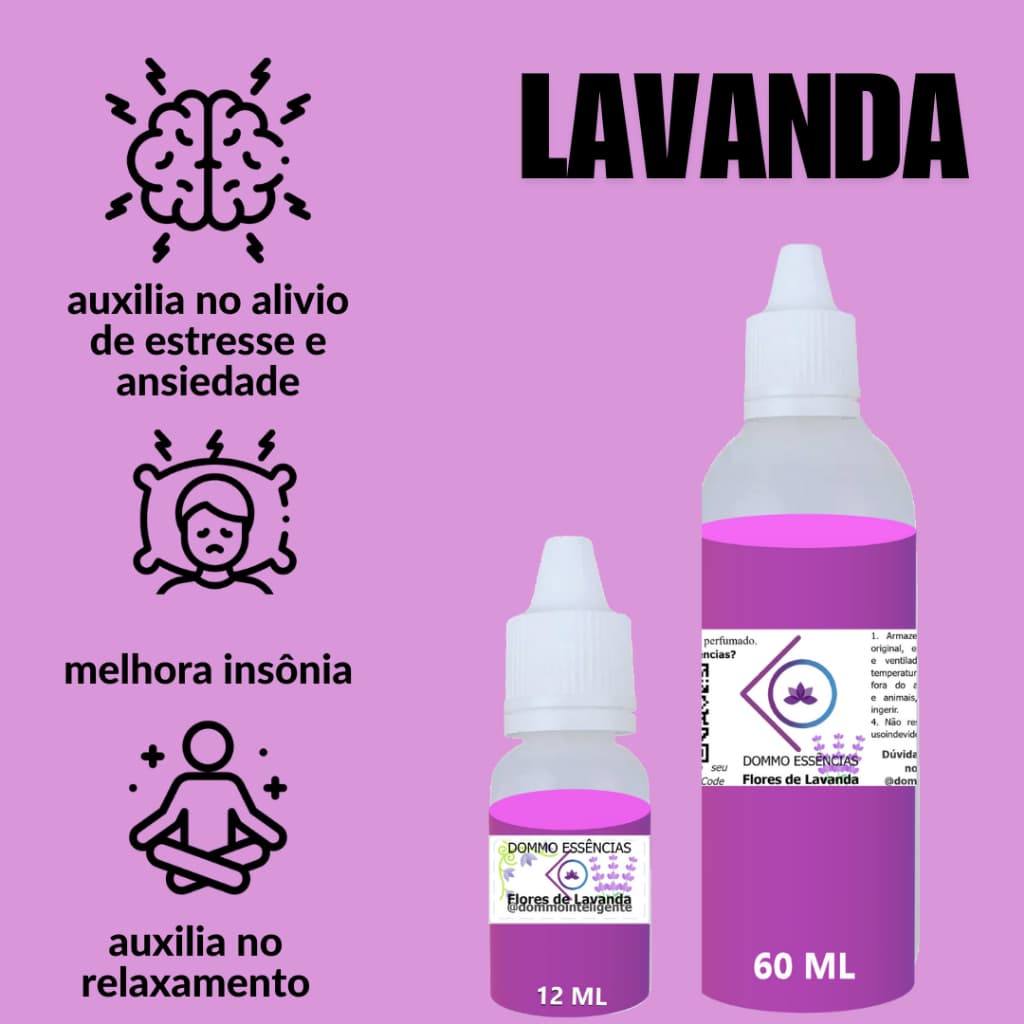 LAVANDA - Essência GRANDE 12 e 60 mL CONCENTRADA Sabonete Umidificador Home Spray Desinfetante