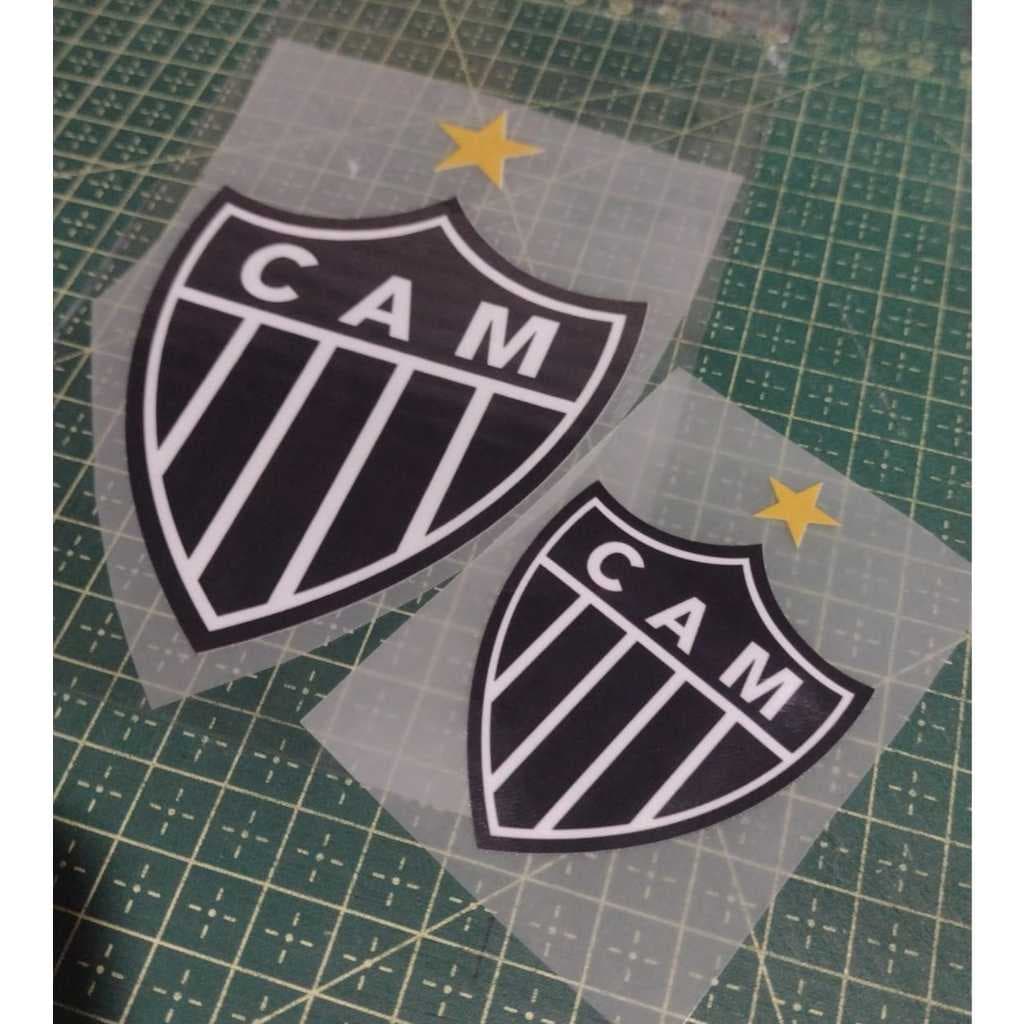 Adesivo Têxtil Termocolante para tecido times de futebol Atlético Mineiro aplicavél com Ferro de Passar Roupas