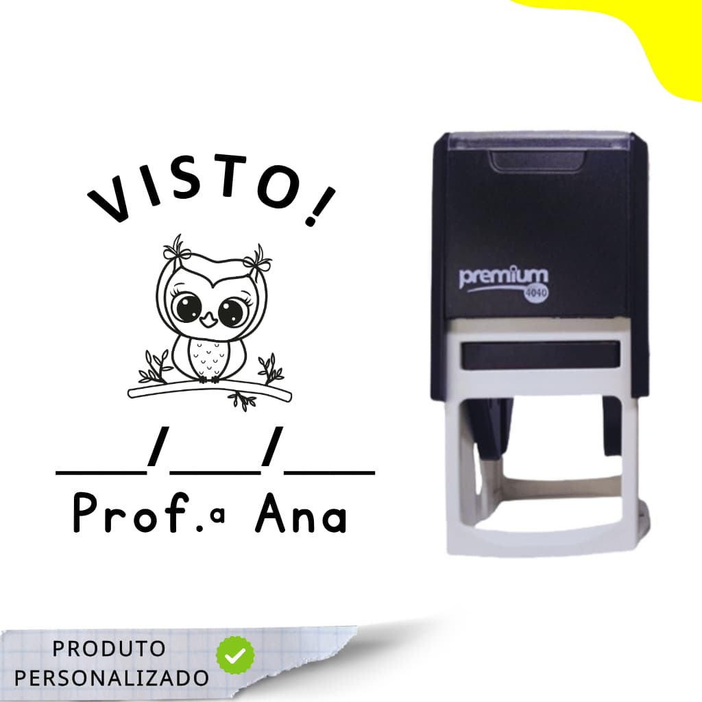 Carimbo Professore com nome - Carimbo Visto com data - Carimbo Automático Personalizado