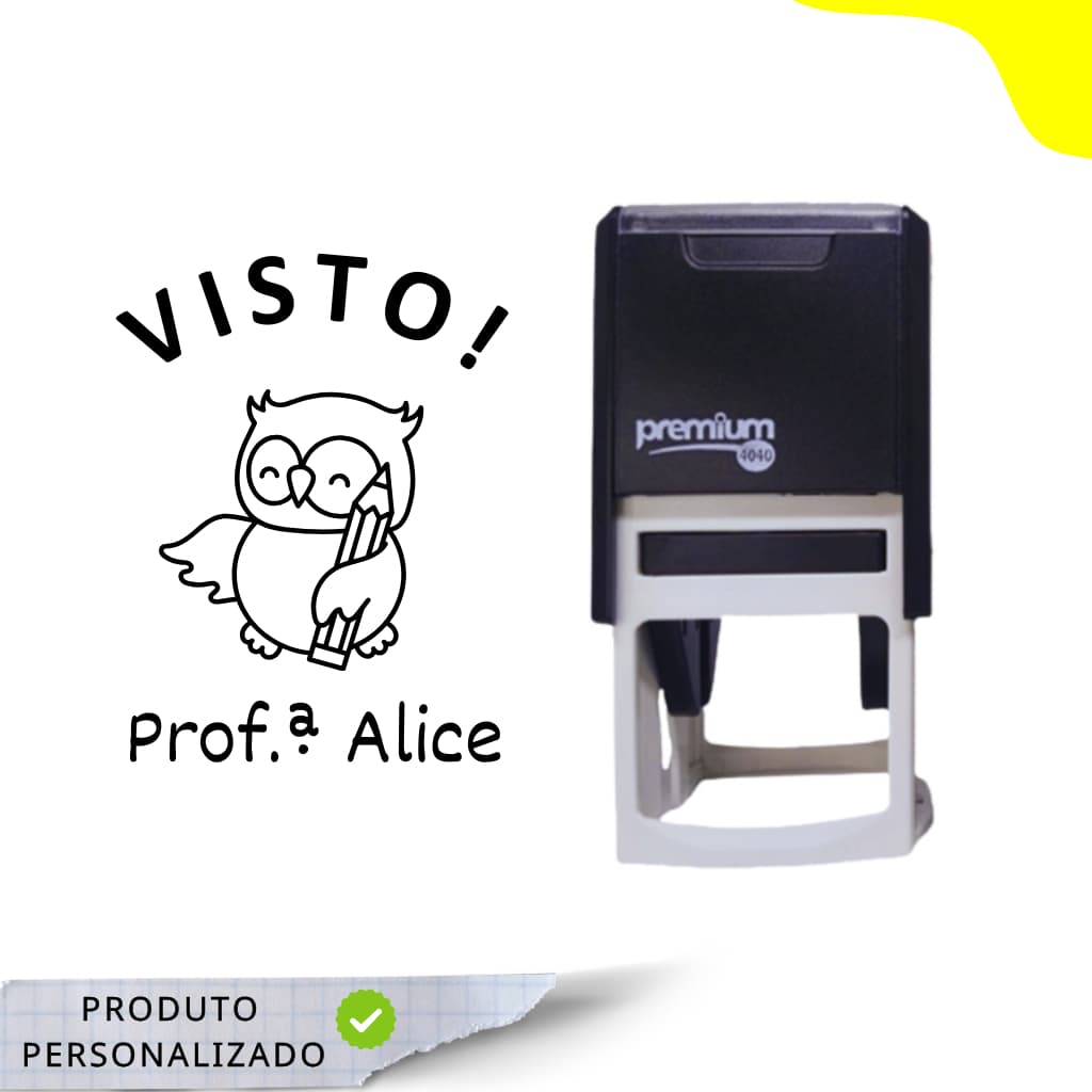 Carimbo Personalizado com nome - Carimbo Escolar - Carimbo Automático Personalizado