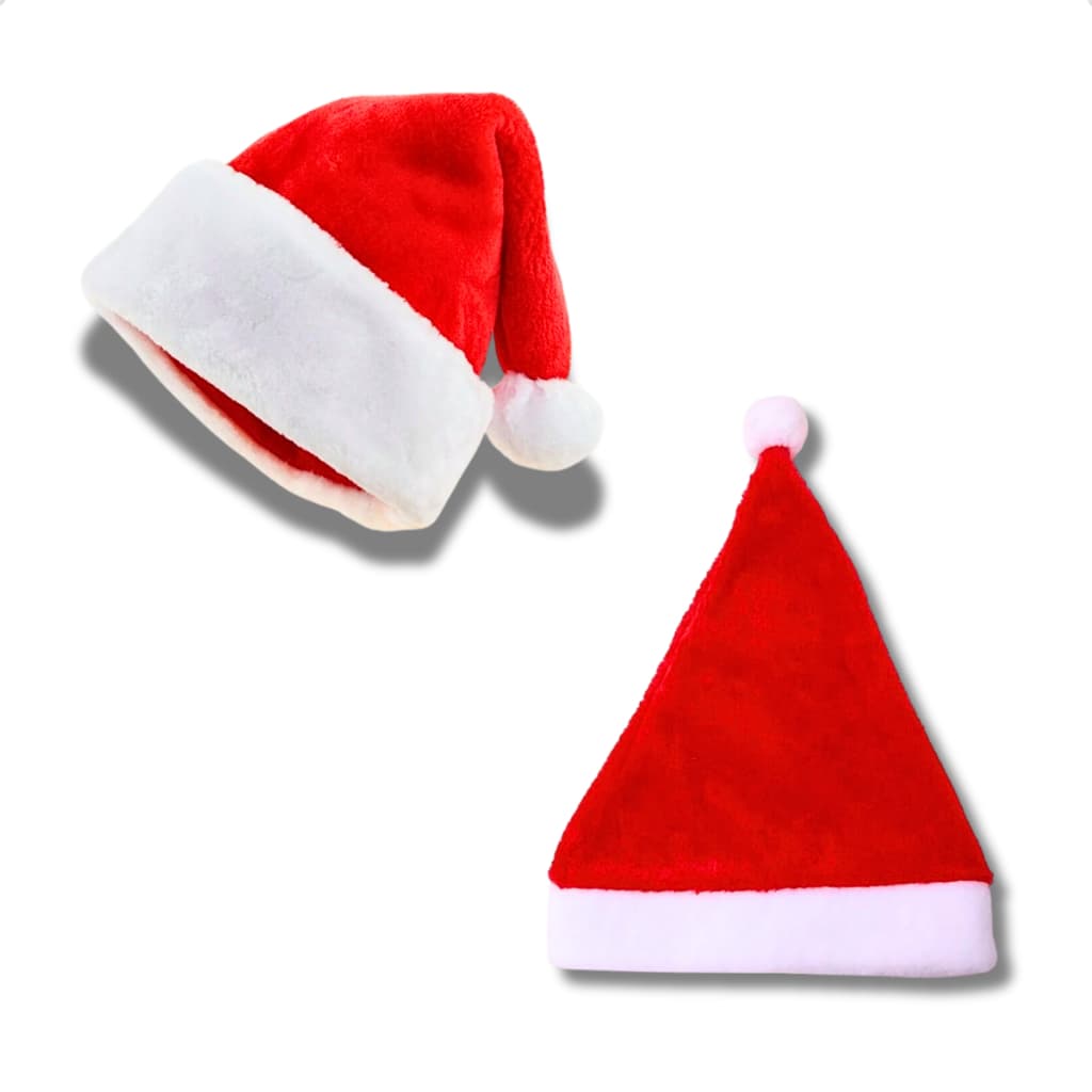 Gorro De Papai Noel Vermelho Veludo Tradicional Elegância Tamanho Único Touca Mamãe Noel Natalina 1UN