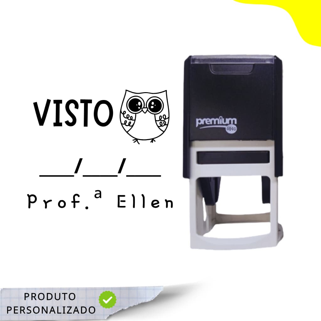 Carimbo Professora com nome - Carimbo Escolar com data - Carimbo Automático Personalizado