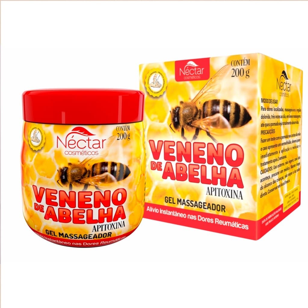Kit 12 Gel Massageador Abelha Néctar Pote 200ml