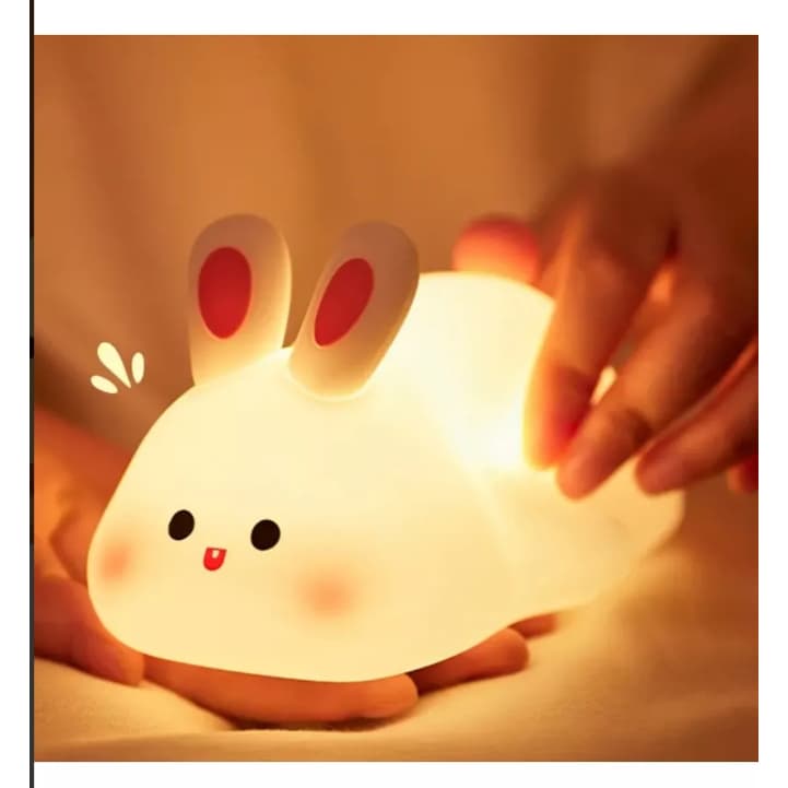 Luminária Abajur Infantil Coelho Fofo S/fio Pet Light Touch