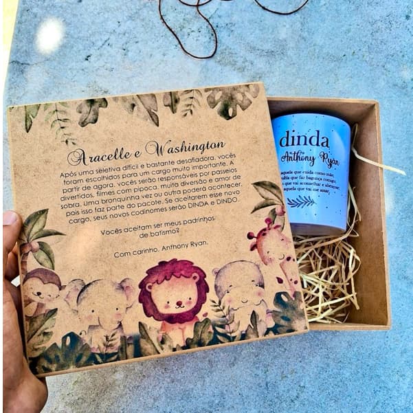 Presente Personalizado Para Padrinhos de Batismo Canecas Dindo ou Dinda