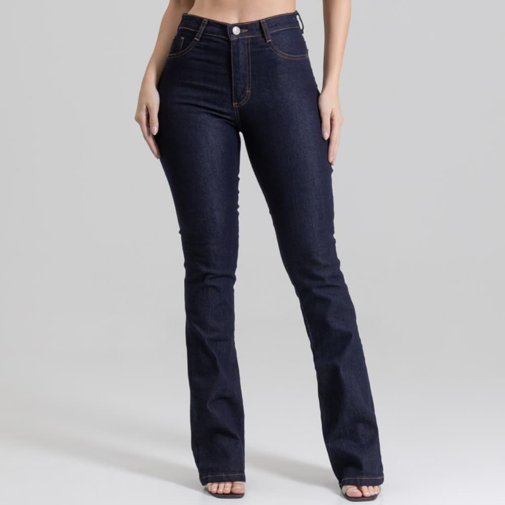 Calça Sawary Jeans Feminina Boca de Sino Flare Bootcut Lycra Elastano Confortável Premium Original