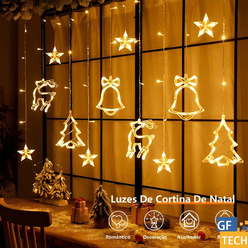 Pisca Pisca De Cordão De Luzes Para Decoração De Natal 8 Funções 3.5 Metros Luzes De Cortina Quarto