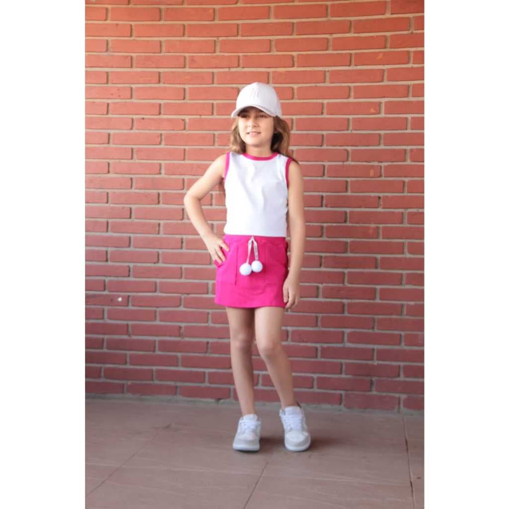 conjunto infantil menina juvenil short saia e regata