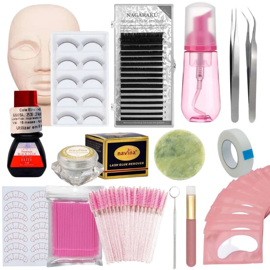 Kit Treino Completo Cilios Extensão Profissional Alongamento Curso Cílios