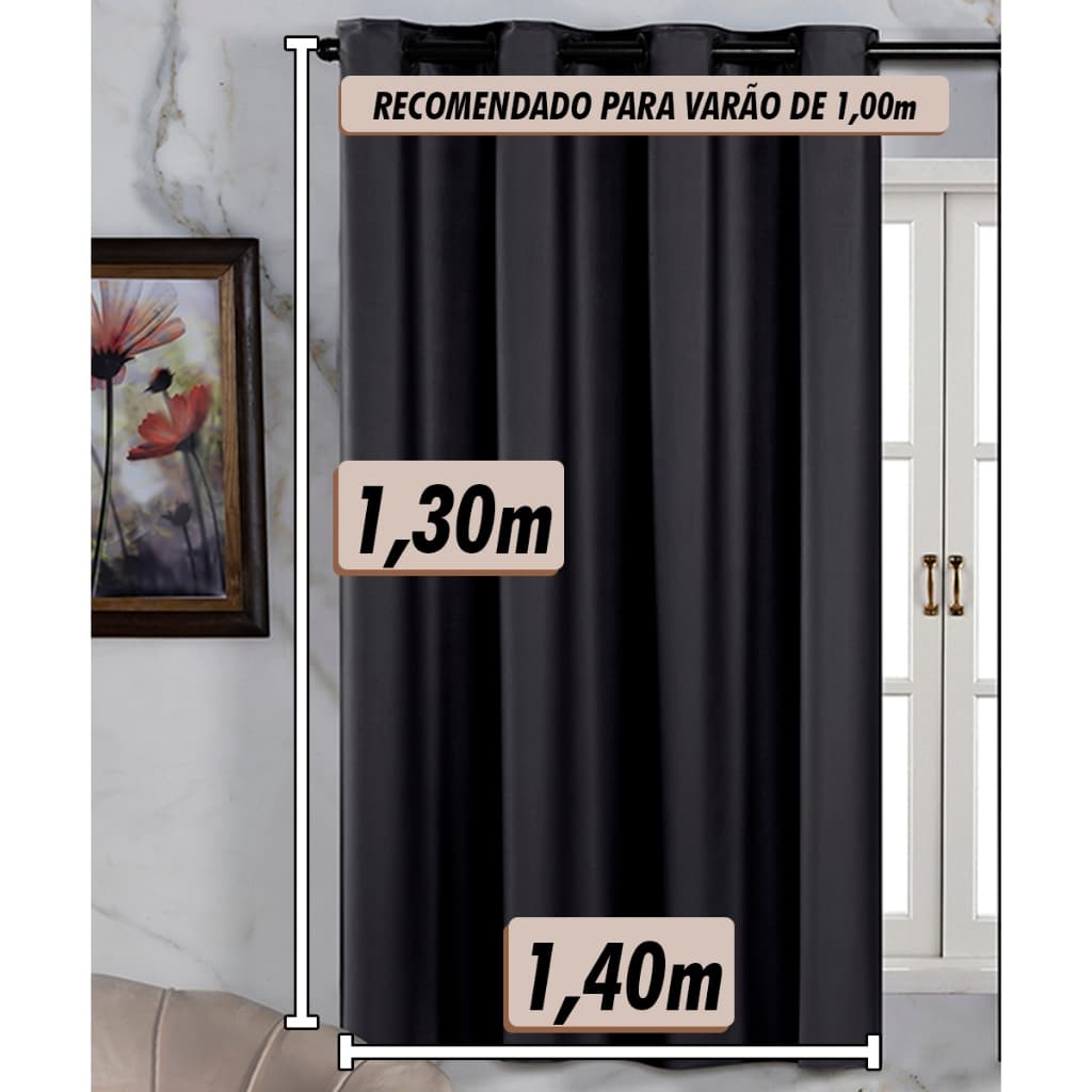 Cortina Blackout Blecaute Veda Luz 1,40 X 1,30 Para Janela Pequena