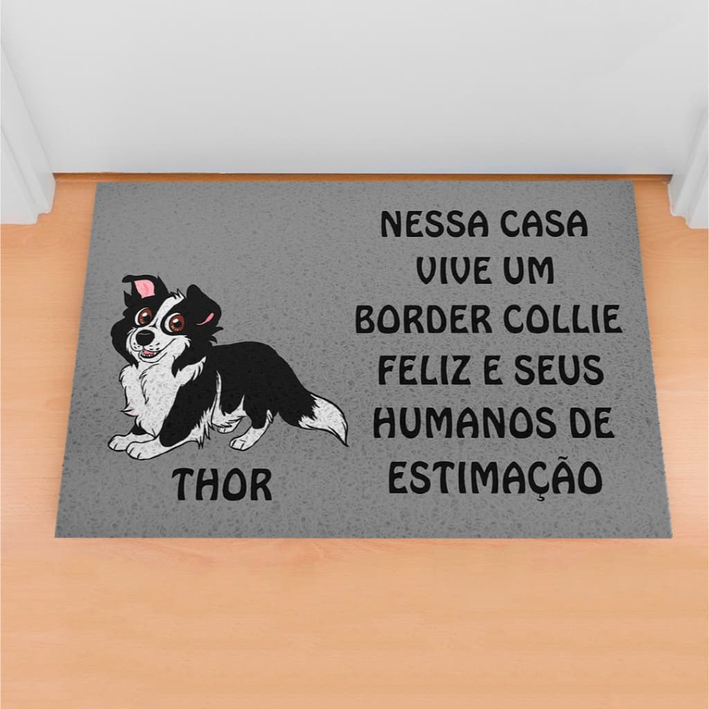 Tapete Para Porta Divertido Capacho Border Collie Ca377