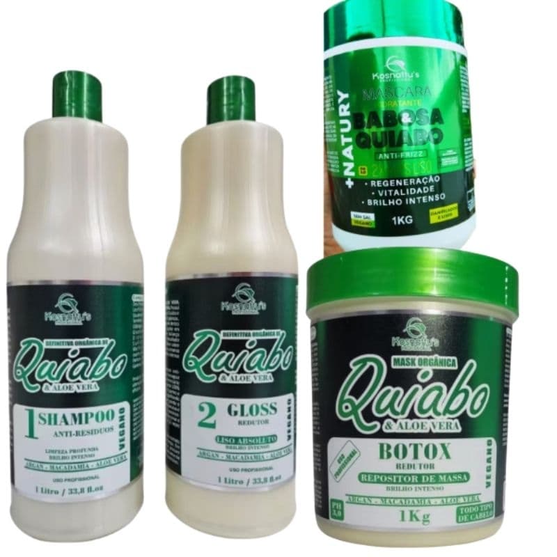 Progressiva Orgânica 1 L + BTx  1 KG + Máscara Hidratação 1 KG ( QUIABO E BABOSA)
