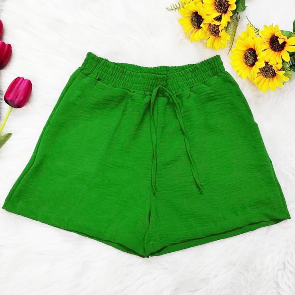 Shorts Duna Feminina Com Elástico na Cintura Básico Leve Atlético Verão