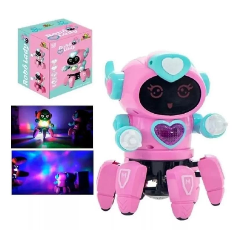 Robô Aranha Rosa Dançarina Som Luz Brinquedo Menina Infantil
