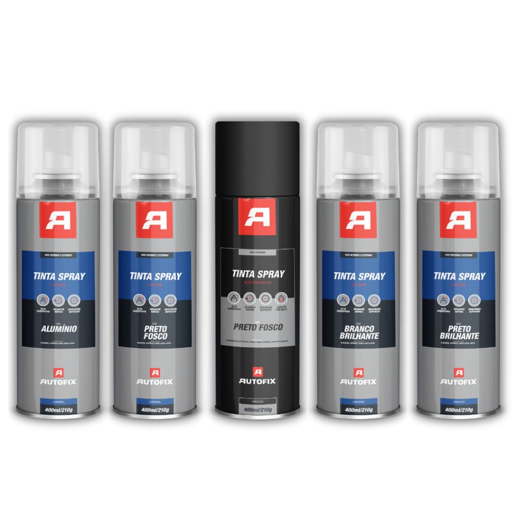 Kit 2 Premium Spray Uso Geral 400ml - Autofix 400ml / 210g - CORES