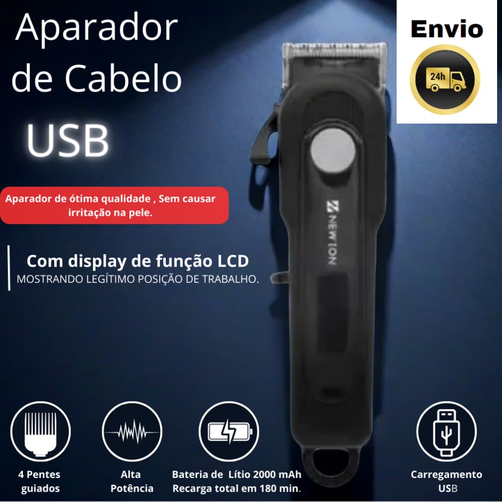Maquina De Cortar New Ion Ncp-002 4 Pentes Recarregavel