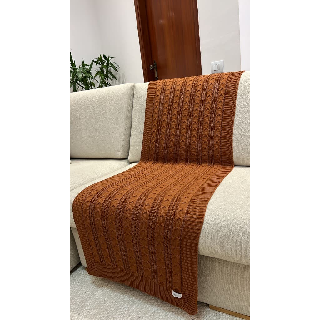 Peseira Manta Trança Tricot Cama Casal 180x60cm Madrid