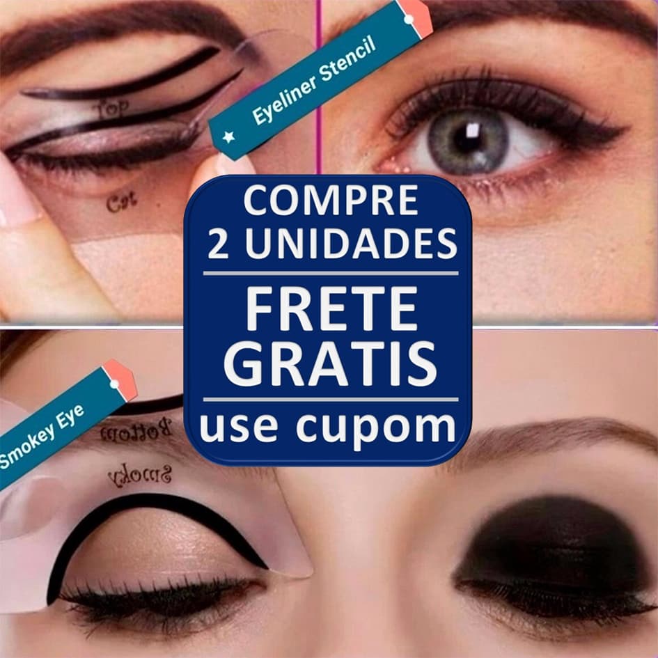 Kit Molde Delineador Gatinho Sombra 2 Peças Original
