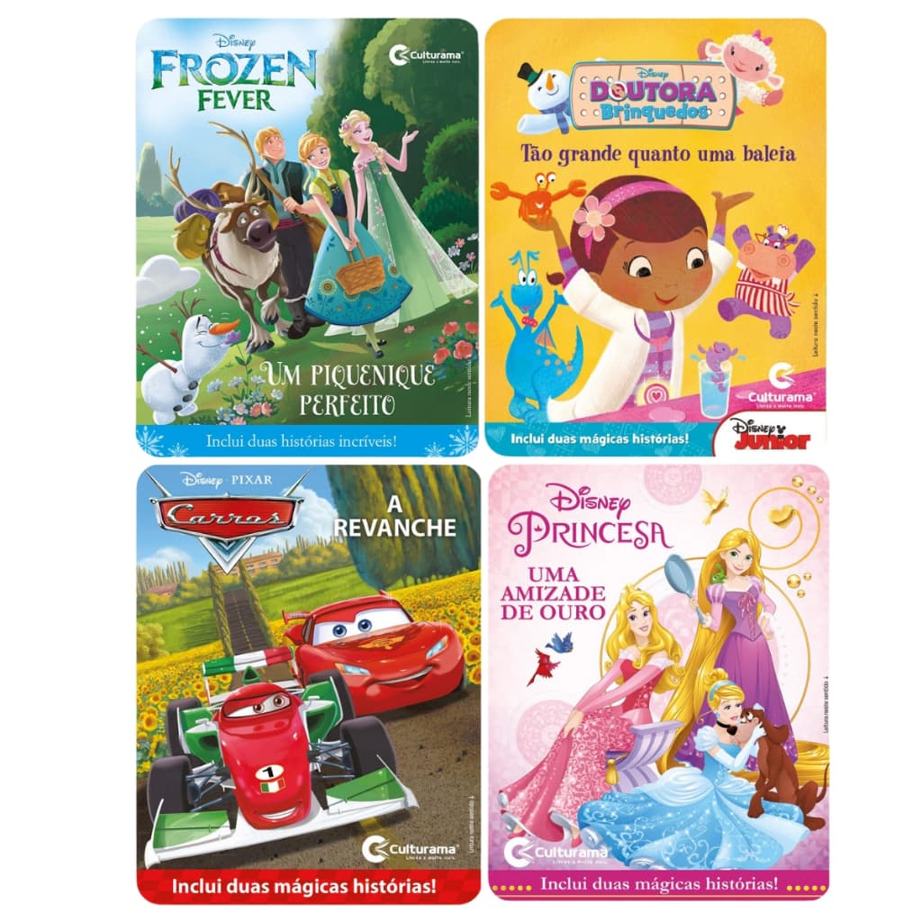 Livro Sanfona Histórias Mágicas Disney Princesas Frozen Carros Infantil Culturama